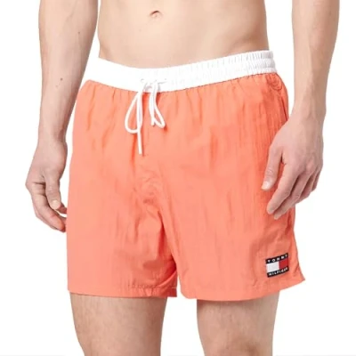 Image of Tommy Hilfiger Heritage Medium Drawstring Swimming shorts, Men&#039;s, Size: XL, Pink poppy