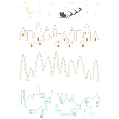 Image of Sizzix A5 Clear Stamps Set Cosmopolitan, The View by Stacey Park, Multicolor, One Size
