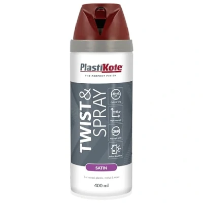 Image of Plasti kote 22105 400ml Premium Spray Paint Satin Wine Red