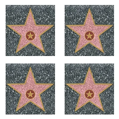Image of Beistle S55328AZ4 Personalised Star Peel &#039;N Place Set of 4, Multi Colour, Plastic, Multicoloured