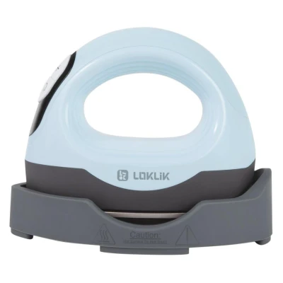 Image of LOKLIK Mini Heat Press Portable Transfer Vinyl Machine for Sublimation Printing with Curved &amp; Flat Plates, Flexible Settings Digital Display HTV Craft Heatpress Machine, Bubble Blue
