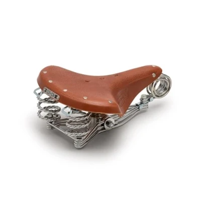 Image of Brooks Saddles B33 Bicycle Saddle with Clamp (Chrome Rails, Honey)