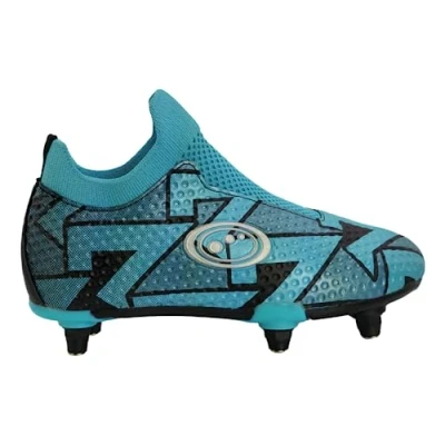 Image of Optimum Aztec Moulded Stud Laceless Football Boots Superior Mobility &amp; Precision Lightweight Comfort Secure Fit Enhanced Traction for Agile Movement 12 Blue