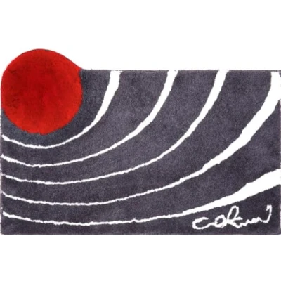 Image of Grund Designer Bath Mat COLANI, Ultra Soft and Absorbent, Anti Slip, 5 Years Warranty, Colani 2, 60x100 cm, Anthracite