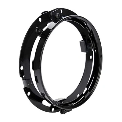 Image of 7 inch Round Headlight Mounting Bracket Mount for Je ep Wrang ler(Black)