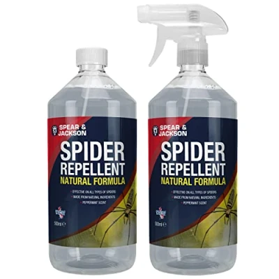 Image of Spear &amp; Jackson Spider Repellent 2 x 500ml Spray, Peppermint Scent