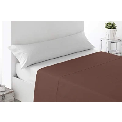 Image of Miracle Home Soft and Comfortable 50% Polyester Chocolate Brown Fitted Sheet 150cm