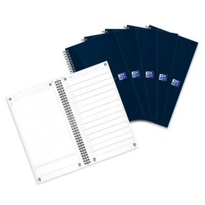 Image of Oxford Task Manager To Do List Notebook Spiral Bound 230 Pages Blue Pack of 5