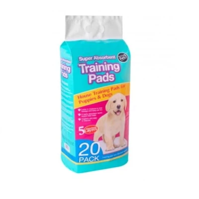 Image of 20 Puppy Training Pads House For Puppies Super Absorbent Locks In Moisture Indicator Technology 5 Layer Protection Pad Prevent Leaking Keeping Your Floor Dry Size: 60x45cm