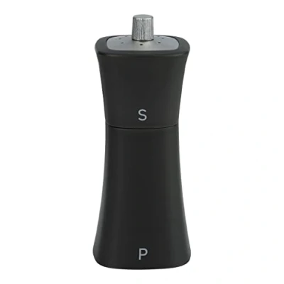 Image of Grunwerg SP 9174BK 2 in 1 Salt Shaker and Pepper Mill, Plastic, Matt Black