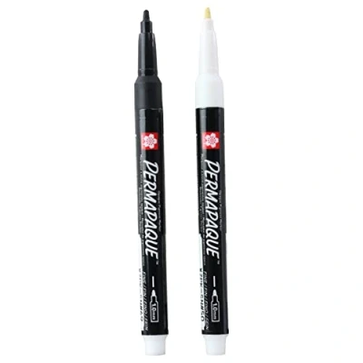 Image of Saxura Marker Pen &quot;Permapaque Fine 1 White and Black