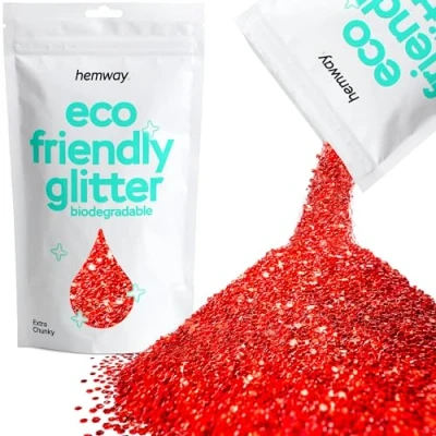 Image of Biodegradable Glitter Red Eco Friendly Plant Based Bio Extra Chunky for Face Body Hair Craft Resin Festival Makeup Eyeshadow 100g / 3.5oz