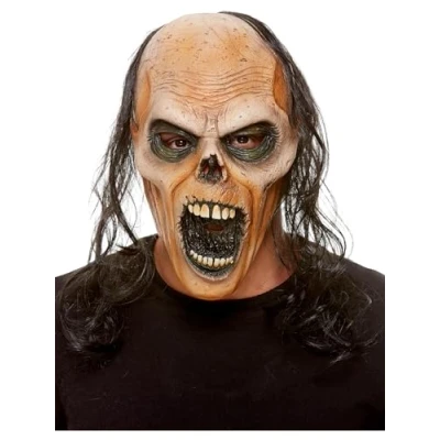 Image of Smiffys Zombie Latex Mask, Brown, Halloween Alley Fancy Dress, Dress Up Masks