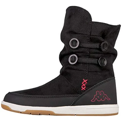 Image of Kappa Unisex Cream Kids Classic Boots, Black (Black/Pink 1122), 6 UK
