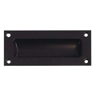 Image of Rectangular Recessed Flush Door Pull Handle 102 x 45mm MATT Black Finish