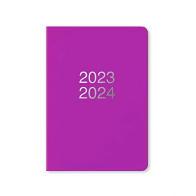 Image of Letts Dazzle A5 week to view 2023/2024 academic diary purple