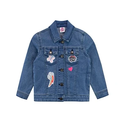 Image of My Little Pony Girls Denim Jacket Twilight Sparkle and Pinkie Pie Outerwear For Kids Blue 5 6 Years