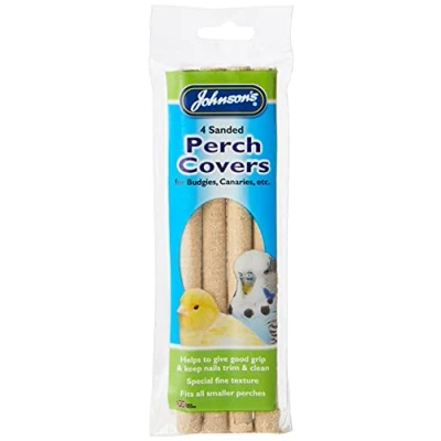 Image of Johnsons Veterinary Products M080 Perch Covers for Budgies, Canaries, 4 Sanded Clear