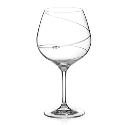 Image of DIAMANTE Swarovski Gin Copa Glass Single ‘Toast Swirl’ Embellished with Crystals