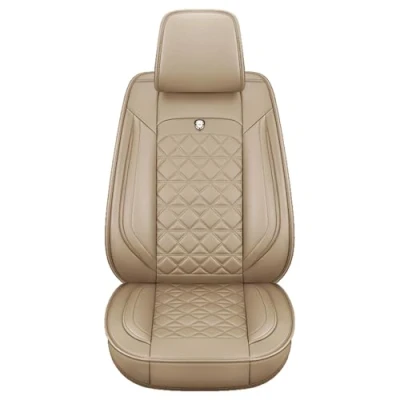 Image of Congxy Universal Car Seat Covers waterproof leather Full Set, To Fit Most Cars, Side Airbag Compatible, Beige Standard