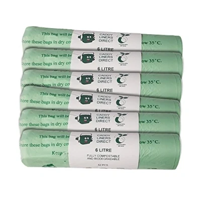 Image of 6 Litre x 312 BioBag Compostable Biodegradable Kitchen Food Waste Caddy Bin Liner Bags Certified EN13432 (6L 300)
