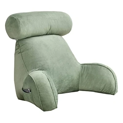 Image of CLOXKS Comfortable Back Support Pillow,Bed And Sofa Reading Pillows,Lumbar Cushion,Cuddle Cushion,Crystal Velvet Support,Great For Bed,Gaming,Reading,Relaxing Or Watching TV,75x40x50cm