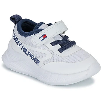 Image of Tommy Hilfiger Connor Unisex Trainers for kids, Size: 5.5K, White/blue Imitation leather/ textile