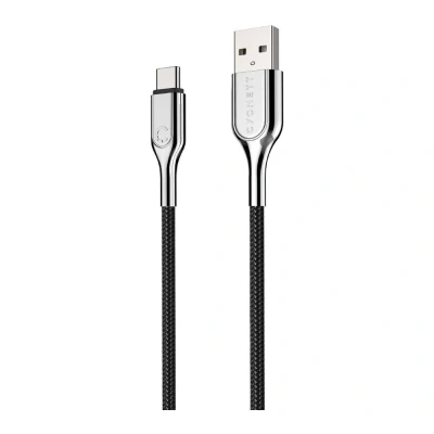 Image of CYGNETT Armoured CY2681PCUSA USB Type C Cable 1 m, Black,Silver/Grey