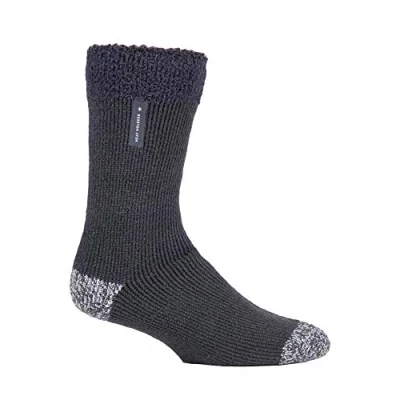 Image of HEAT HOLDERS Mens Warm Luxury Fluffy Fleece Lined Lounge Sleep Bed Socks (6 11 UK, Charcoal (Lumi))