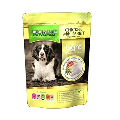 Image of Natures Menu Pouch Light Chicken &amp; Rabbit Dog Food 300G X 8