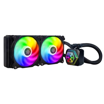 Image of SilverStone Sst PF240 Argb Permafrost Premium Water Cooler, Dual Adjustable 120mm PWM, Argb, Intel/AMD