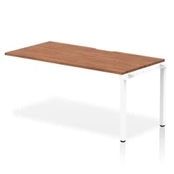 Image of Evolve Single Ext Kit White Frame Bench Desk 1600 Walnut BE307