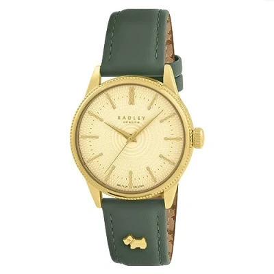 Image of RADLEY Lewis Lane Ladies Coin Edge Bezel Dark Green Watch RY21652