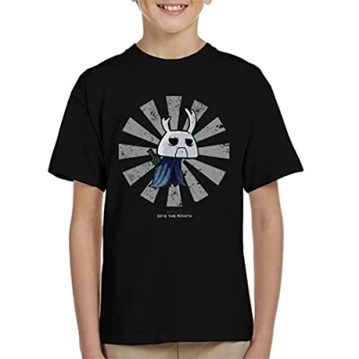 Image of Cloud City 7 Zote The Mighty Retro Japanese Hollow Knight Kid&#039;s T Shirt Black