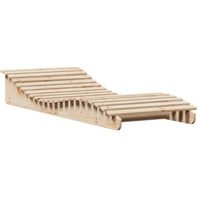 Image of vidaXL Solid Pine Wood Sun Lounger Brown S Shaped Outdoor Lounge Chair for Pool, Patio, Garden, 205x80x31.5cm, Slatted, Ergonomic Design
