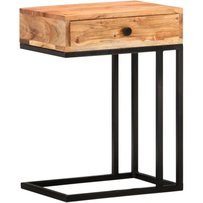 Image of vidaXL U Shaped Side Table 45x30x61cm Solid Acacia Wood
