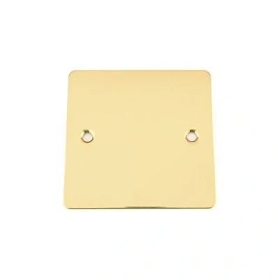 Image of Electrical Blanking Plate Single 1 Gang Mirror Polished Brass Flat