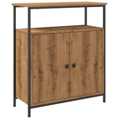 Image of vidaXL Sideboard Cupboard Artisan Oak, Engineered Wood, Adjustable Feet 70x30x80 cm for Kitchen/Living Room