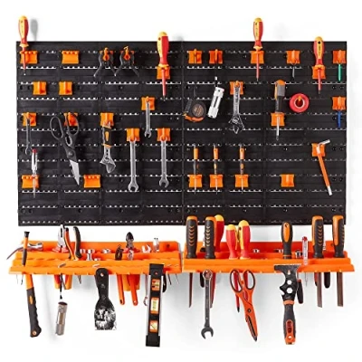 Image of VonHaus Garage Tool Storage with Shelf &amp; Pegboard For Multiple Tools, Garden Rack Easy Access to 50+ Tools and Accessories, Board All You Need Gardening DIY