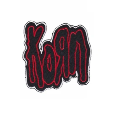 Image of Korn Red Silver Metalband Patch Badge Embroidered Iron on Applique Accessory