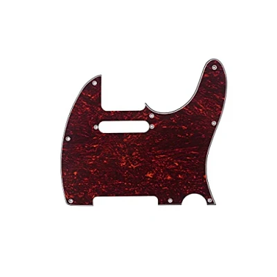Image of Alnicov 8 Hole Tele Pickguard Fit for USA/MX Standard Telecaster Guitar,3Ply Red tortoise