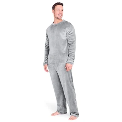 Image of CityComfort Mens Pyjamas Set Super Soft Fleece 2 Piece Loungewear Nightwear Gifts for Men (Light Grey, XL)