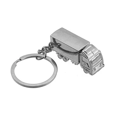 Image of ODETOJOY Cute Truck Keyrings Lorry Key Racks Men Car Metal Ring Hoops Keyfob Silver 3D Keychains Creative Lovely Holders Finder (Truck)