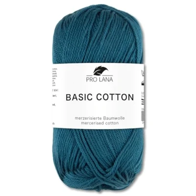 Image of Frida&#039;s Wollhaus Pro Lana 50 g Basic Cotton Knitting Crochet Wool Yarn 64 Colours (68 Petrol)