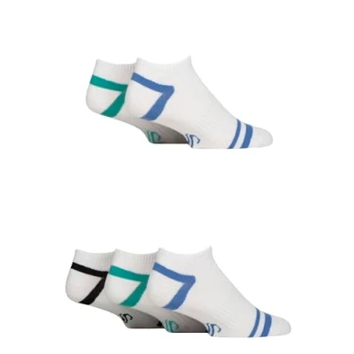 Image of Mens 5 Pair SOCKSHOP Sport Performance Trainer Socks White 7 11