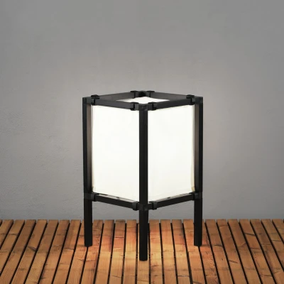 Image of Palermo Outdoor Modern Lounge Black Lantern White Fabric Small, IP44