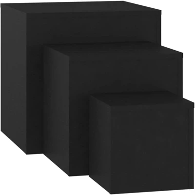 Image of vidaXL Side Tables 3 pcs Black Engineered Wood
