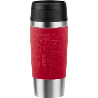 Image of Emsa N20223 Travel Mug Classic Insulated 0.5 litres Comfort Screw Cap Stainless Steel 6 Hours Hot and 12 Cold 100% Leak Proof Dishwasher Safe 360 Drinking Opening Dark Grey