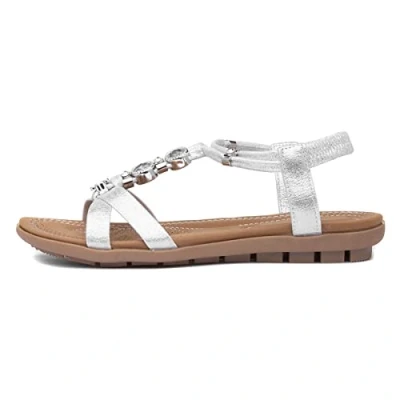 Image of Lotus Rennes Womens Silver Shimmer Sandal Size 5 UK Multicolour