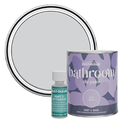 Image of Rust Oleum Purple Water Resistant Bathroom Tile Paint in Matt Finish Lilac Rhapsody 750ml